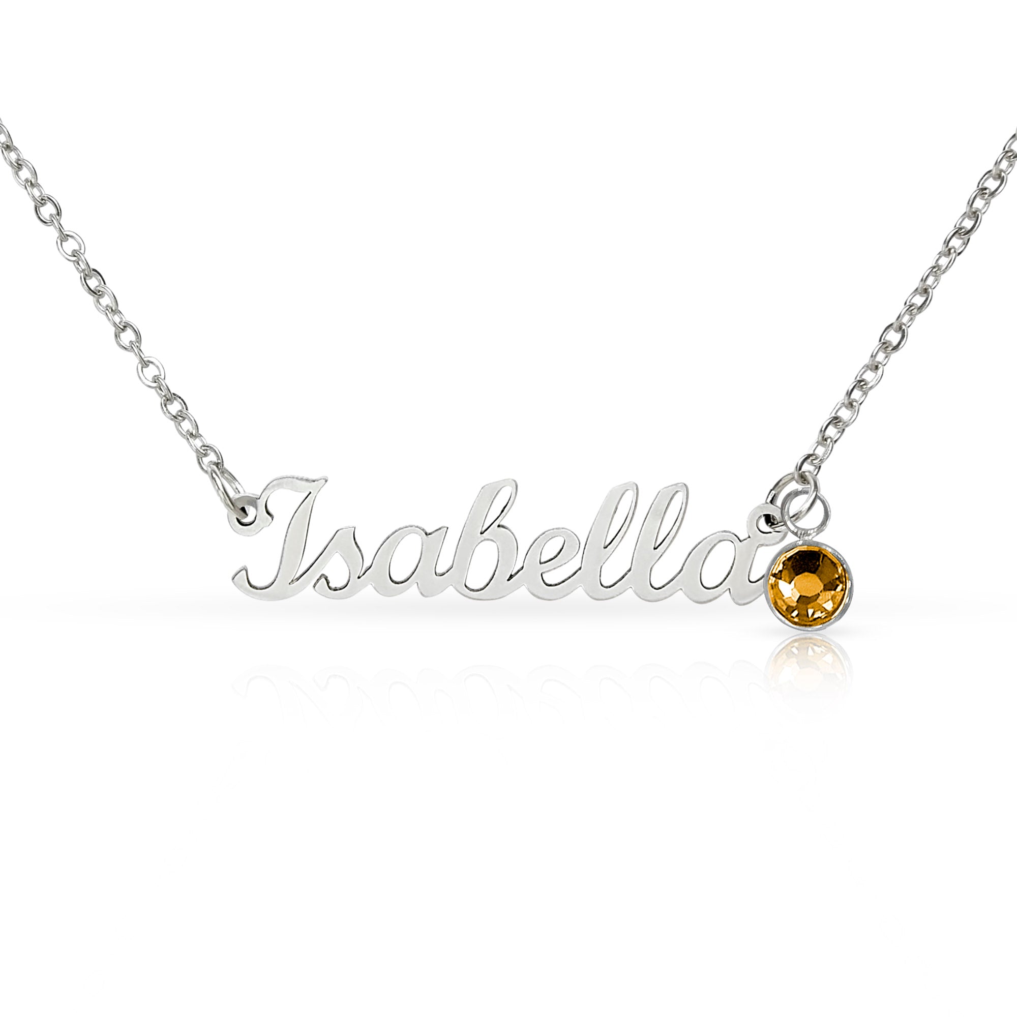 Stepmother Gift Custom Name Necklace with Birthstone – Personalised Jewellery No Message Card