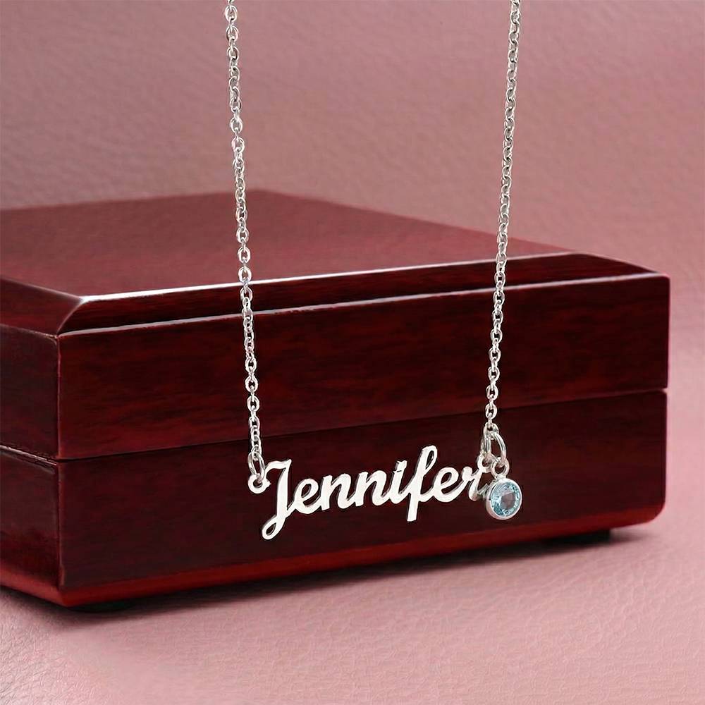 SEO Heading Wife Gift Custom Name Necklace with Birthstone – Personalised Jewellery for Her