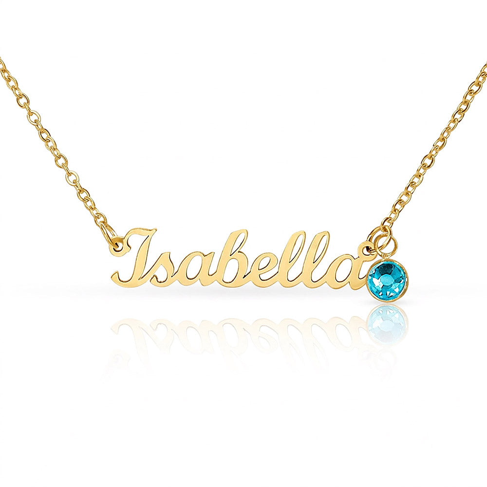 Soulmate Gift Custom Name Necklace with Birthstone – Personalized Jewelry No Message Card