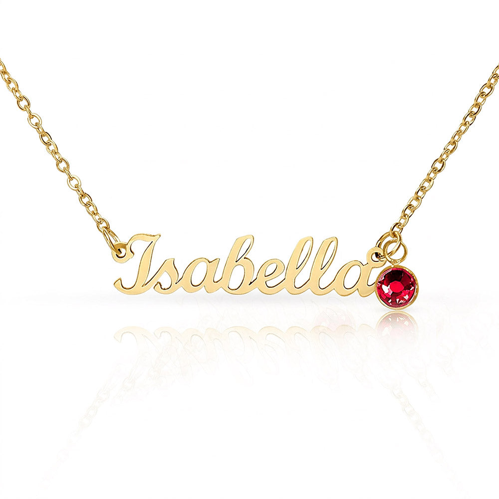 Soulmate Gift Custom Name Necklace with Birthstone – Personalized Jewelry No Message Card