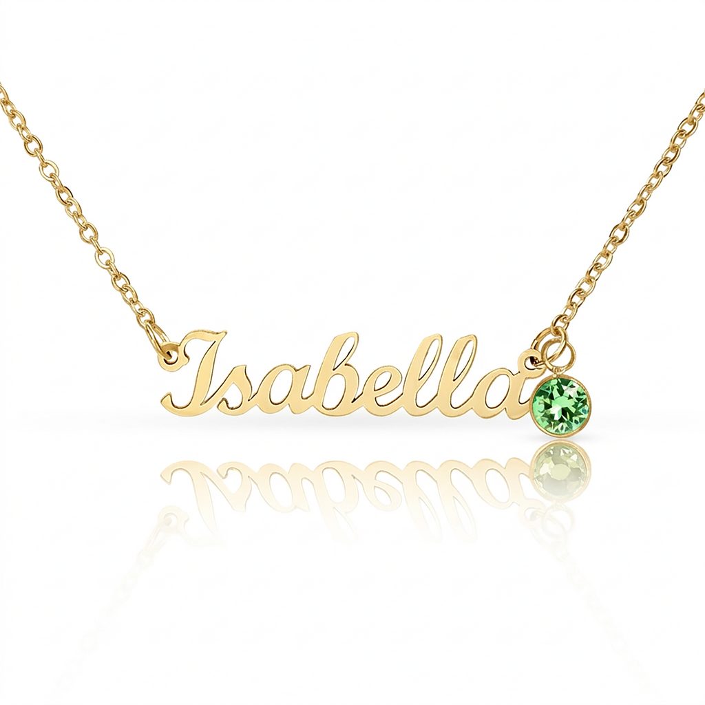 Daughter Gift Custom Name Necklace with Birthstone – Personalized Jewelry Without Message Card