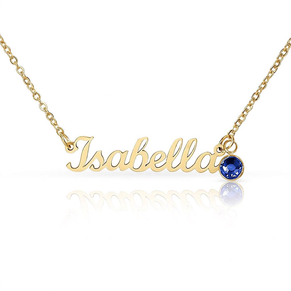 Stepmother Gift Custom Name Necklace with Birthstone – Personalised Jewellery No Message Card
