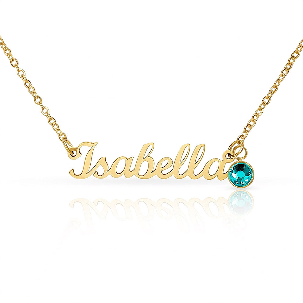 Stepmother Gift Custom Name Necklace with Birthstone – Personalised Jewellery No Message Card