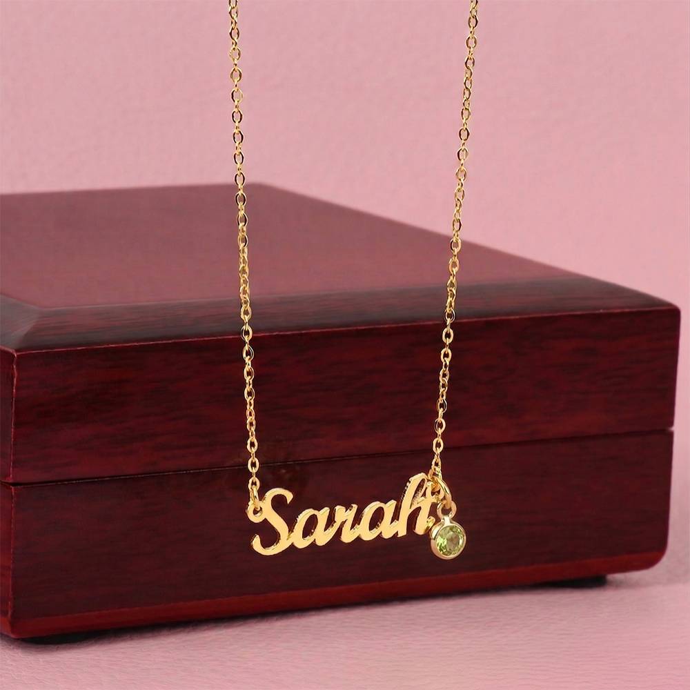 SEO Heading Wife Gift Custom Name Necklace with Birthstone – Personalised Jewellery for Her