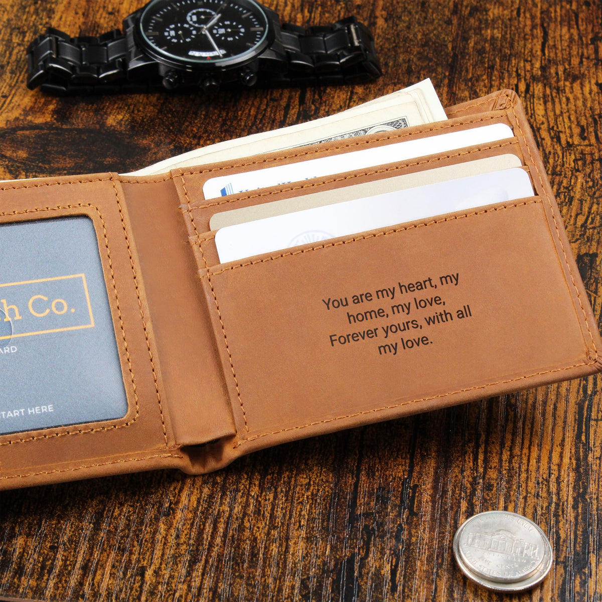 Engraved Wallet for Husband – Personalised Romantic Gift from Wife