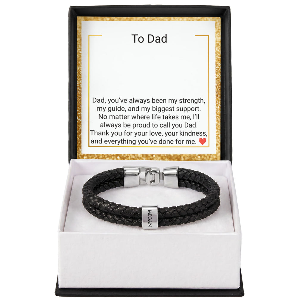 Engraved Bracelet for Dad – Personalised Gift from Daughter or Son