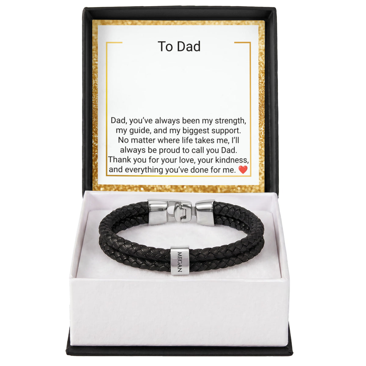 Engraved Bracelet for Dad – Personalised Gift from Daughter or Son