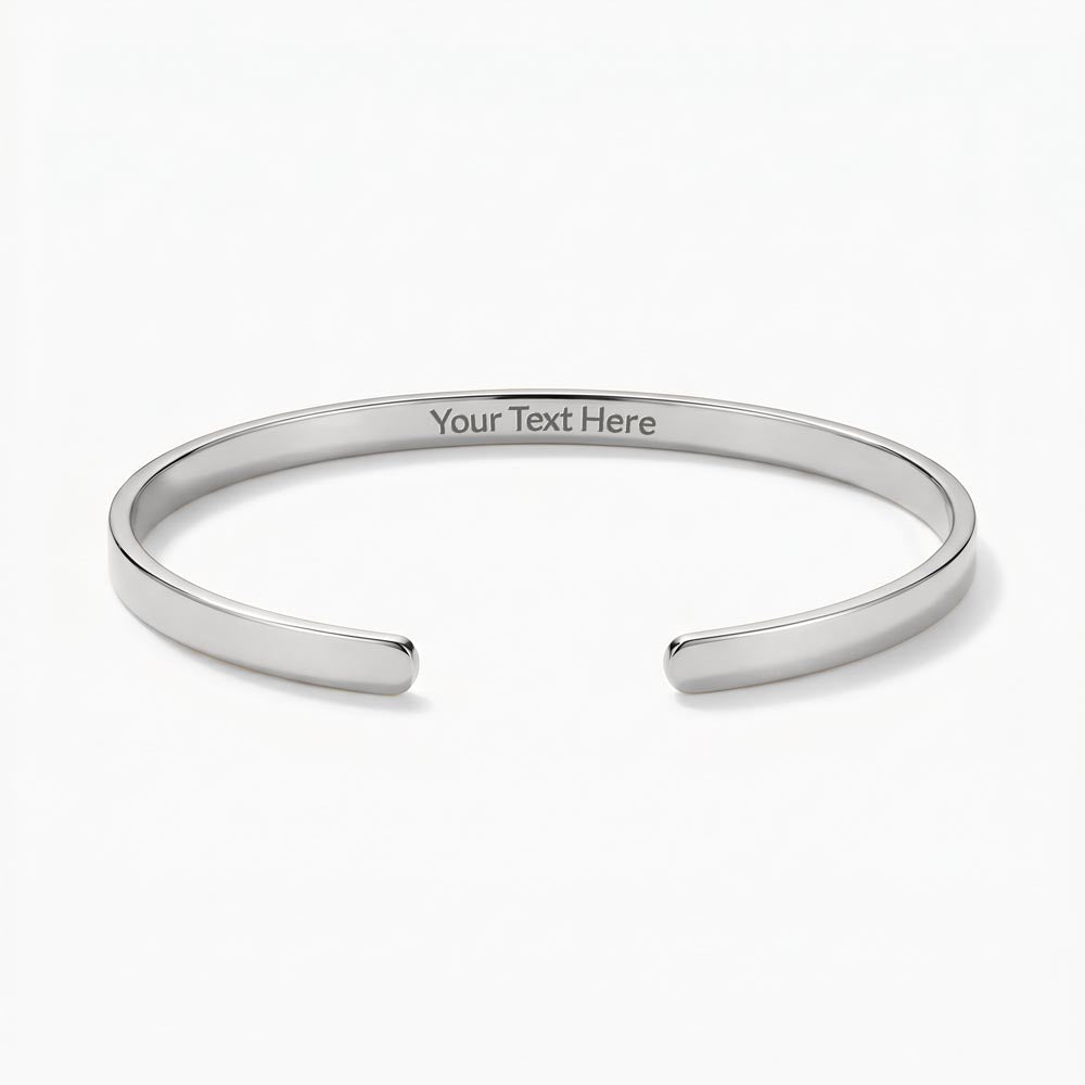 Wife Gift Engraved Cuff Bracelet – Loving Message on Both Sides