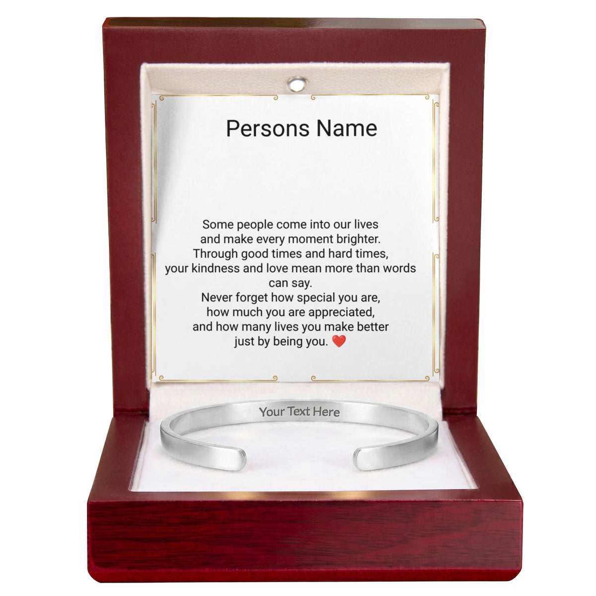 Unisex Engraved Cuff Bracelet – Loving Message on Both Sides