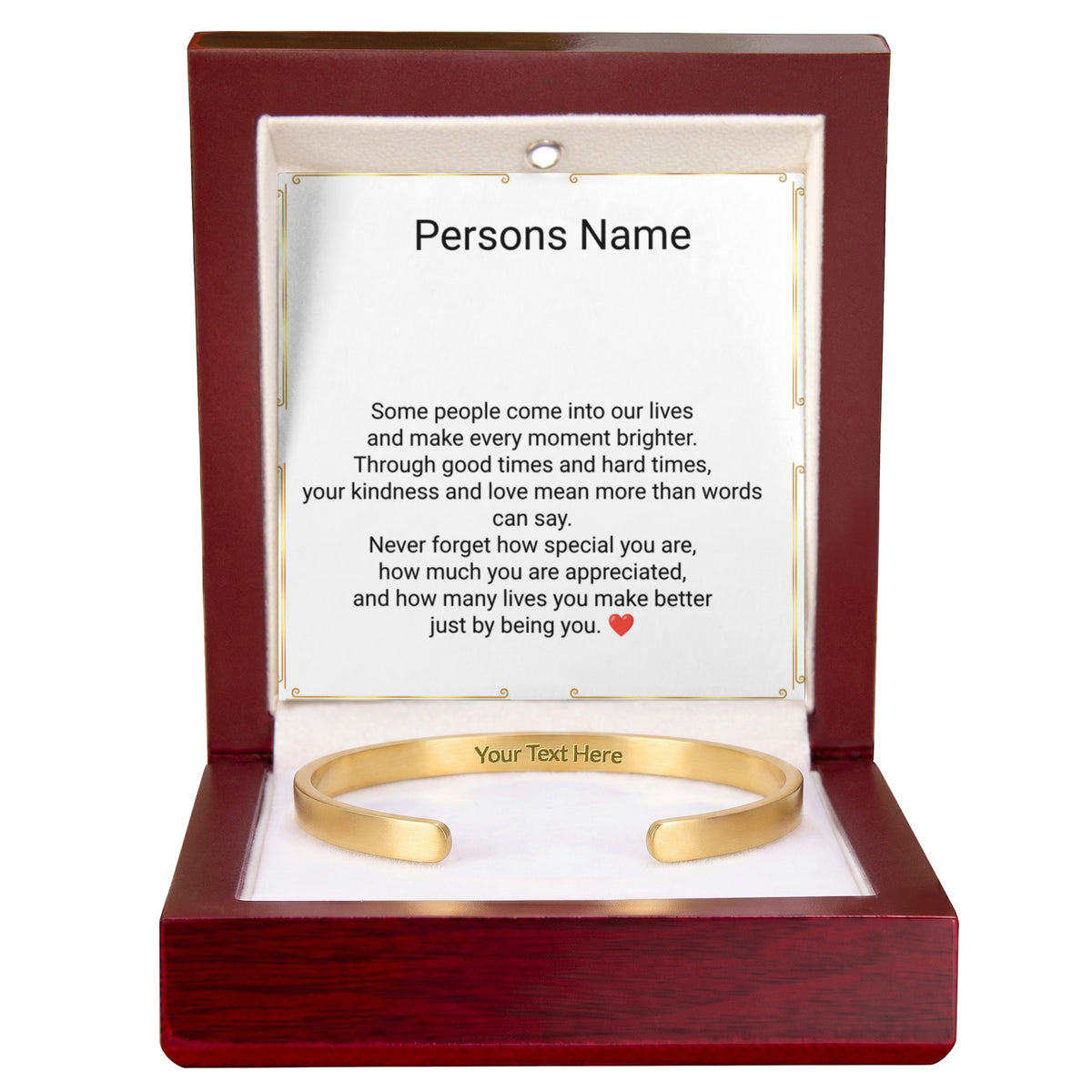 Unisex Engraved Cuff Bracelet – Loving Message on Both Sides