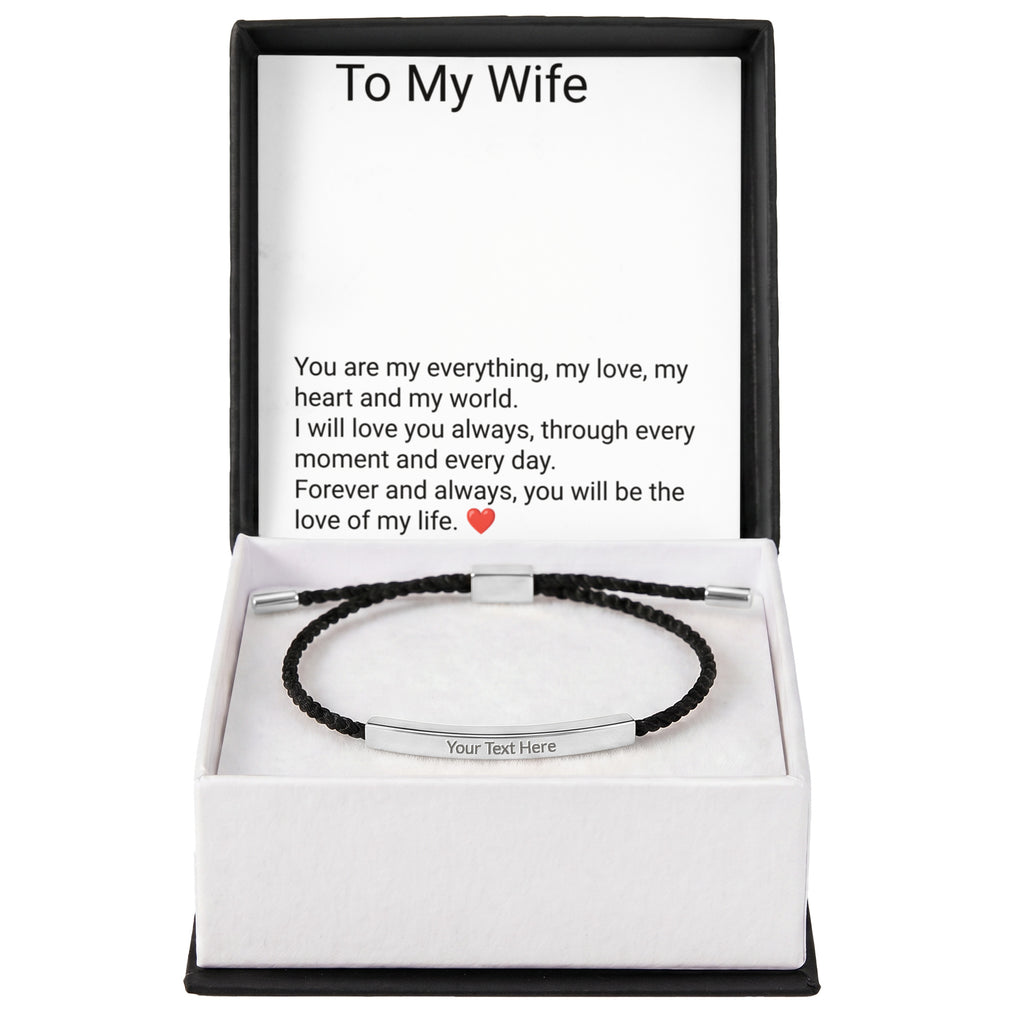 Wife Engraved Cuff Bracelet – Personalised Love Gift for Her