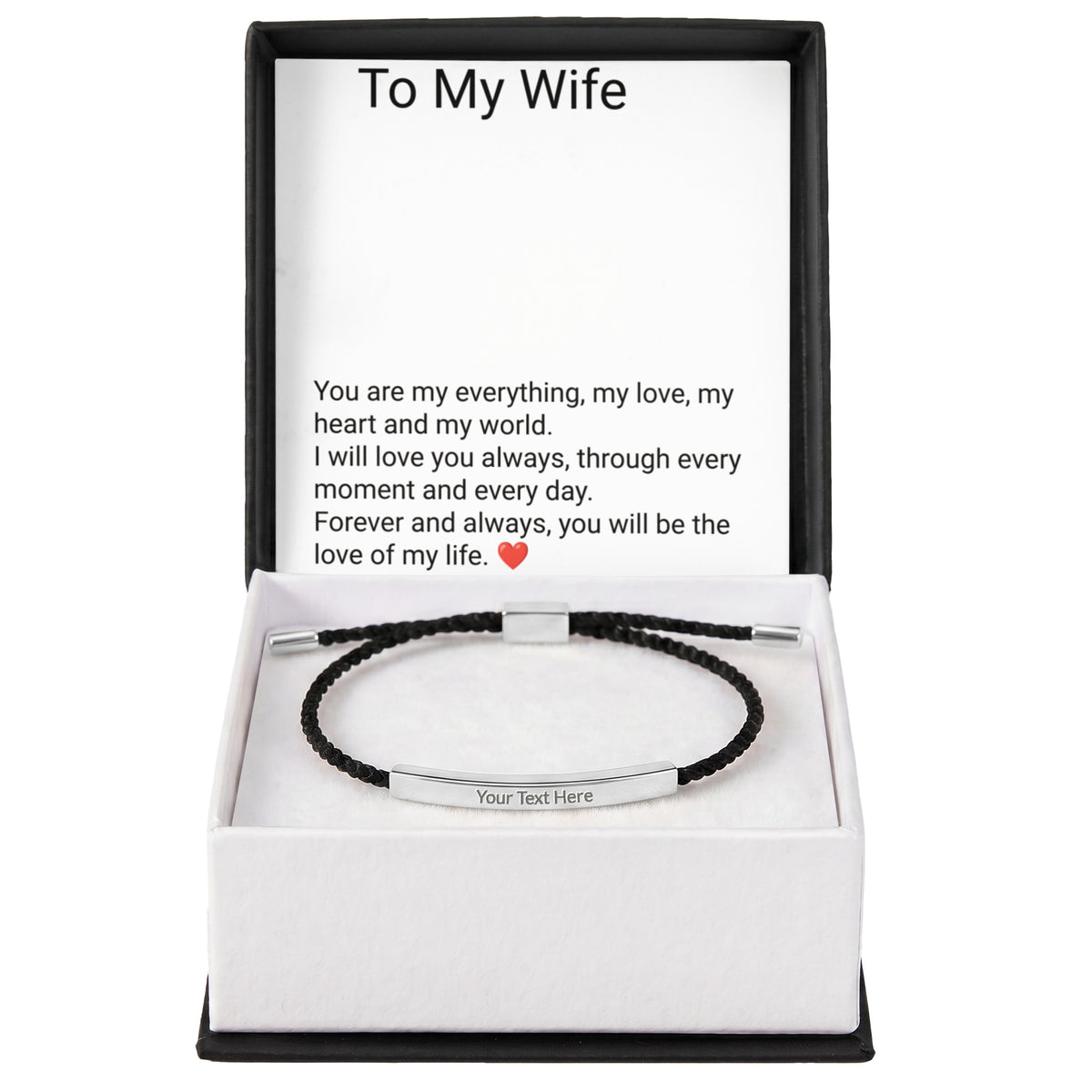 Wife Engraved Cuff Bracelet – Personalised Love Gift for Her
