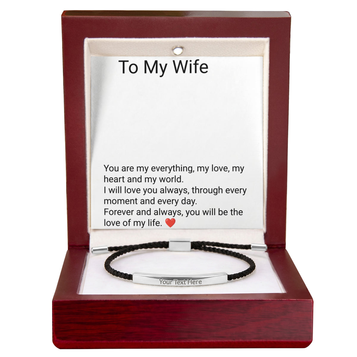 Wife Engraved Cuff Bracelet – Personalised Love Gift for Her