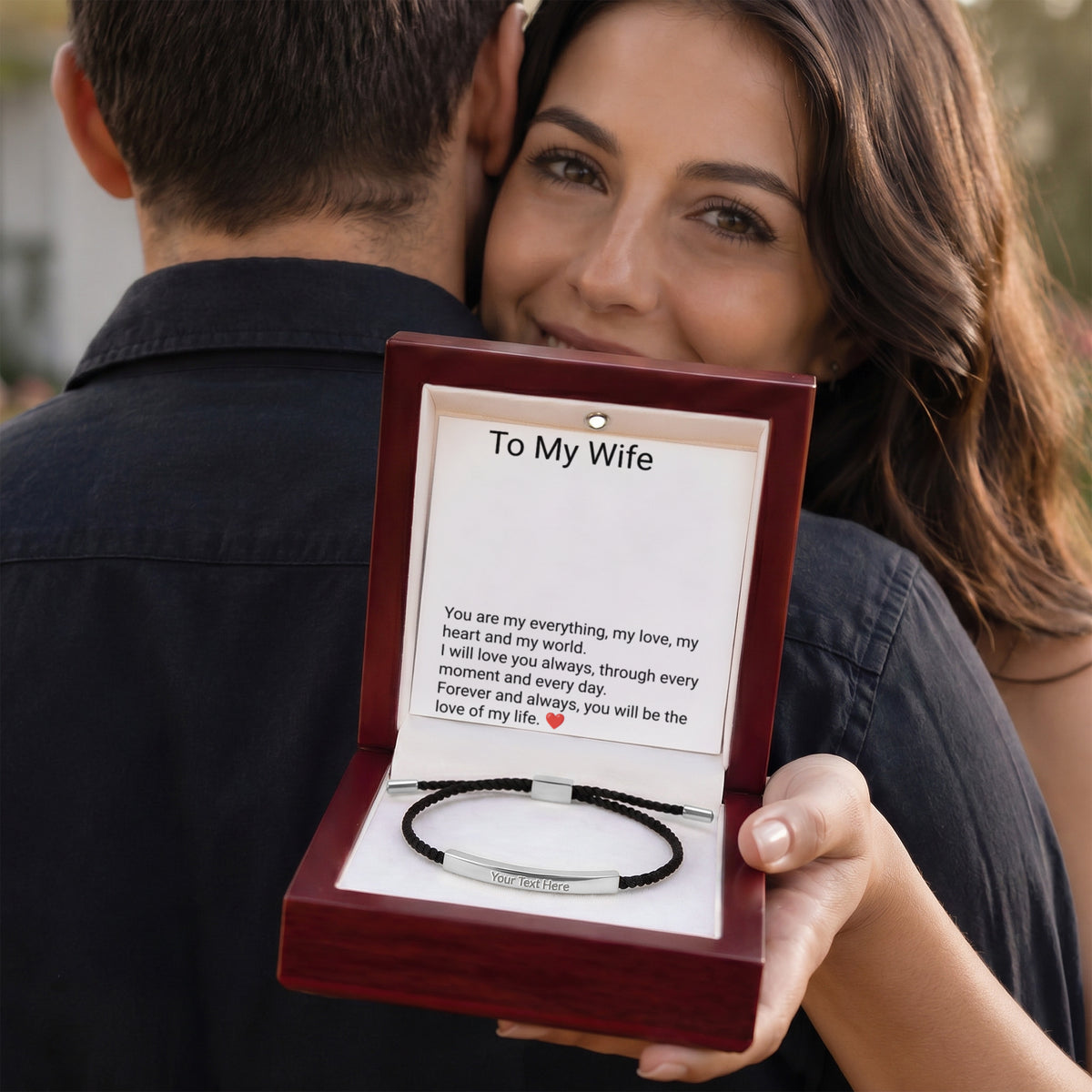 Wife Engraved Cuff Bracelet – Personalised Love Gift for Her