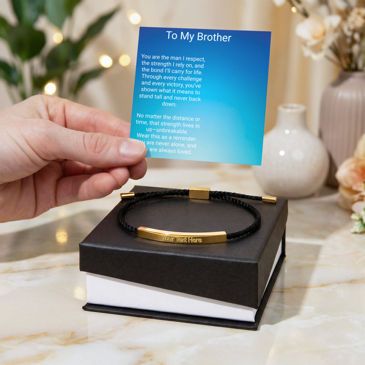 Brothers Engraved Nylon Bracelet from a Sister or Brother