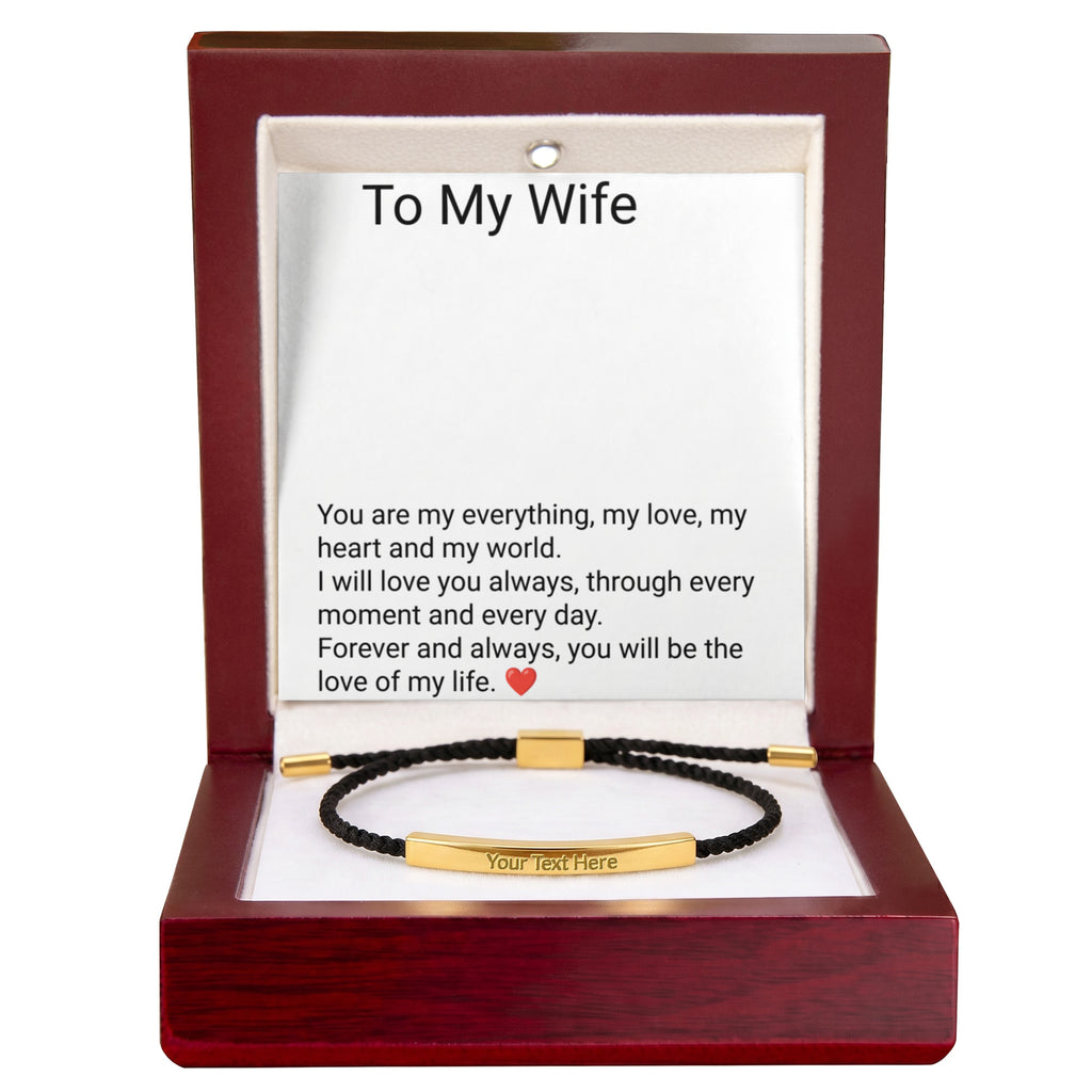 Wife Engraved Cuff Bracelet – Personalised Love Gift for Her