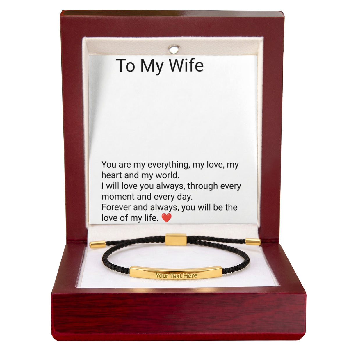 Wife Engraved Cuff Bracelet – Personalised Love Gift for Her