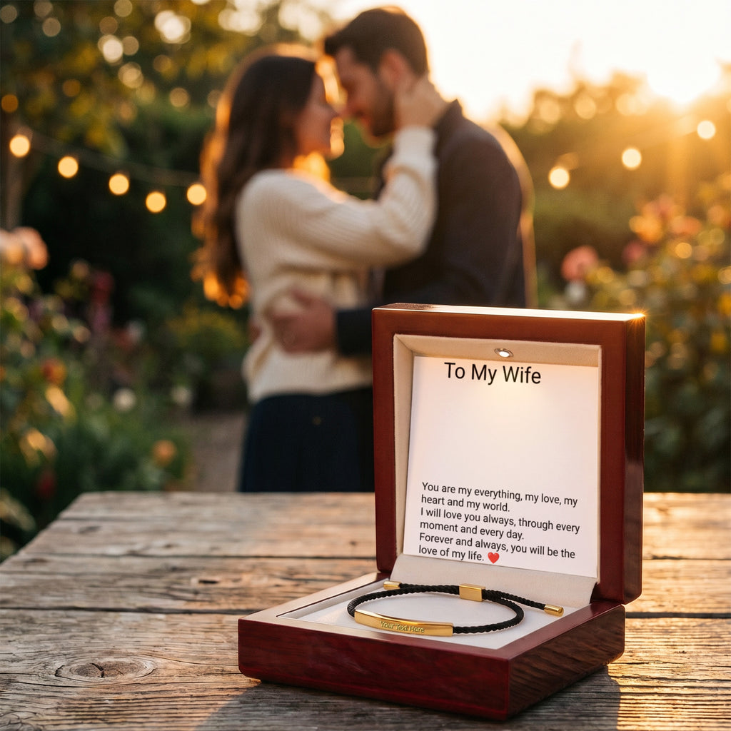 Wife Engraved Cuff Bracelet – Personalised Love Gift for Her