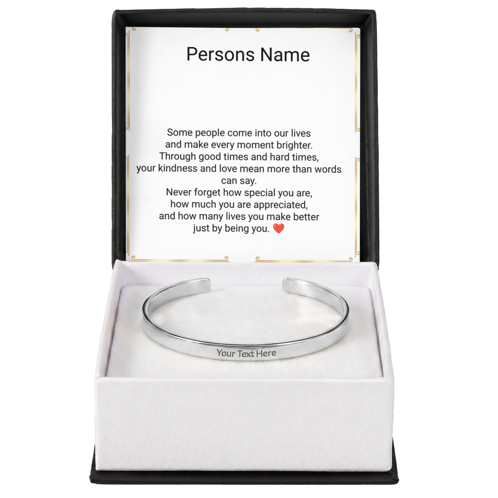 Unisex Engraved Cuff Bracelet – Loving Message on Both Sides