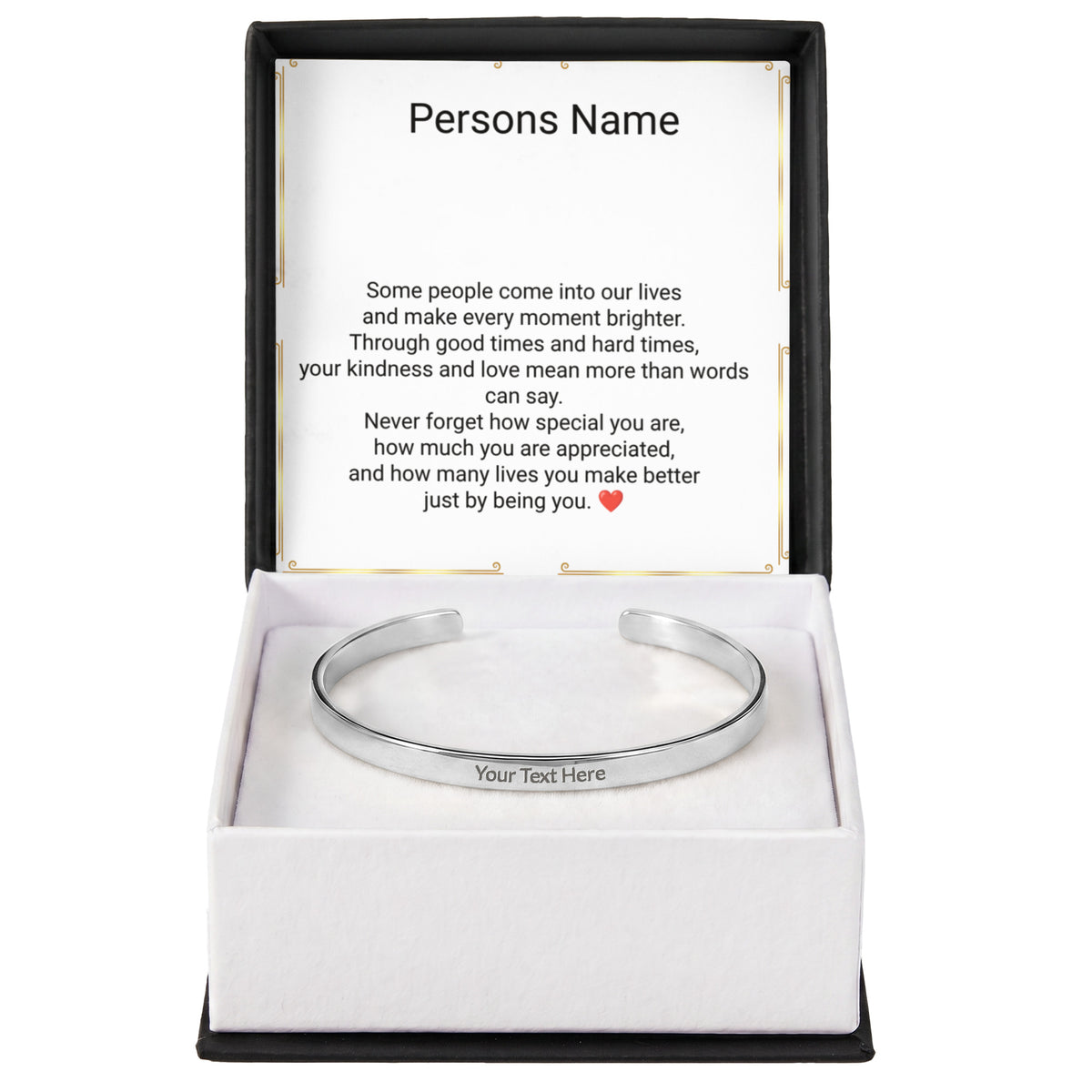 Unisex Engraved Cuff Bracelet – Loving Message on Both Sides