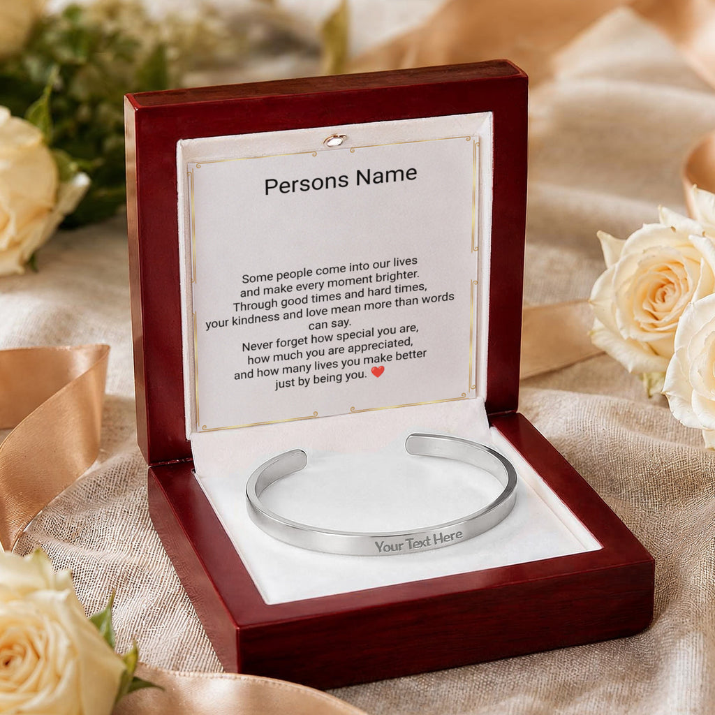 Unisex Engraved Cuff Bracelet – Loving Message on Both Sides