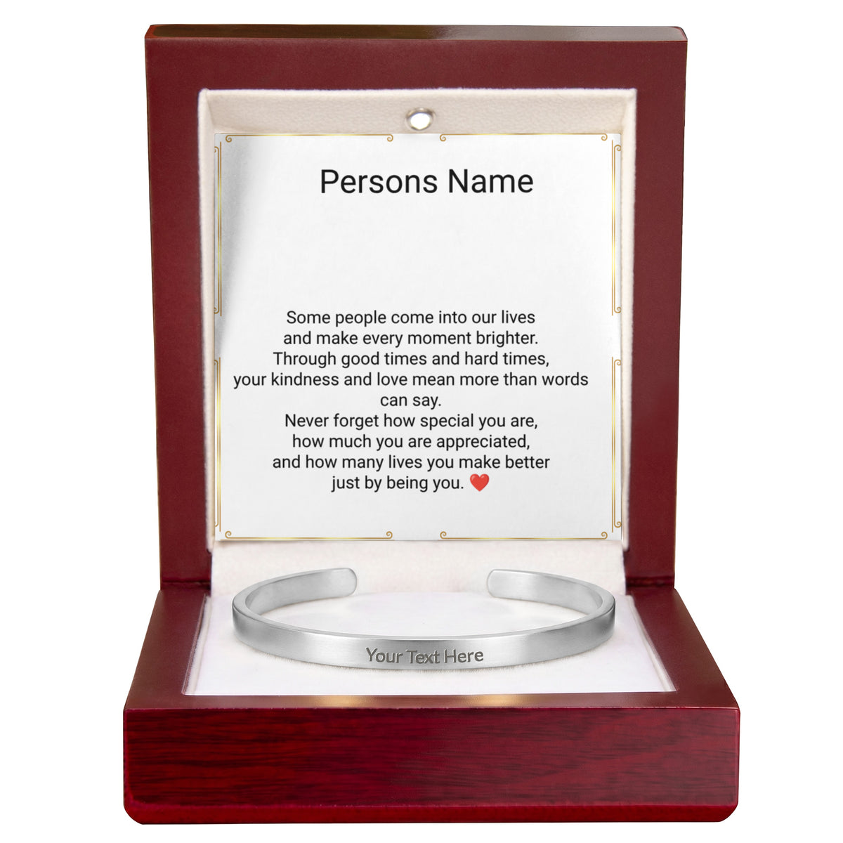 Unisex Engraved Cuff Bracelet – Loving Message on Both Sides