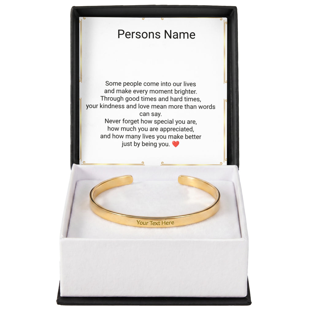 Unisex Engraved Cuff Bracelet – Loving Message on Both Sides