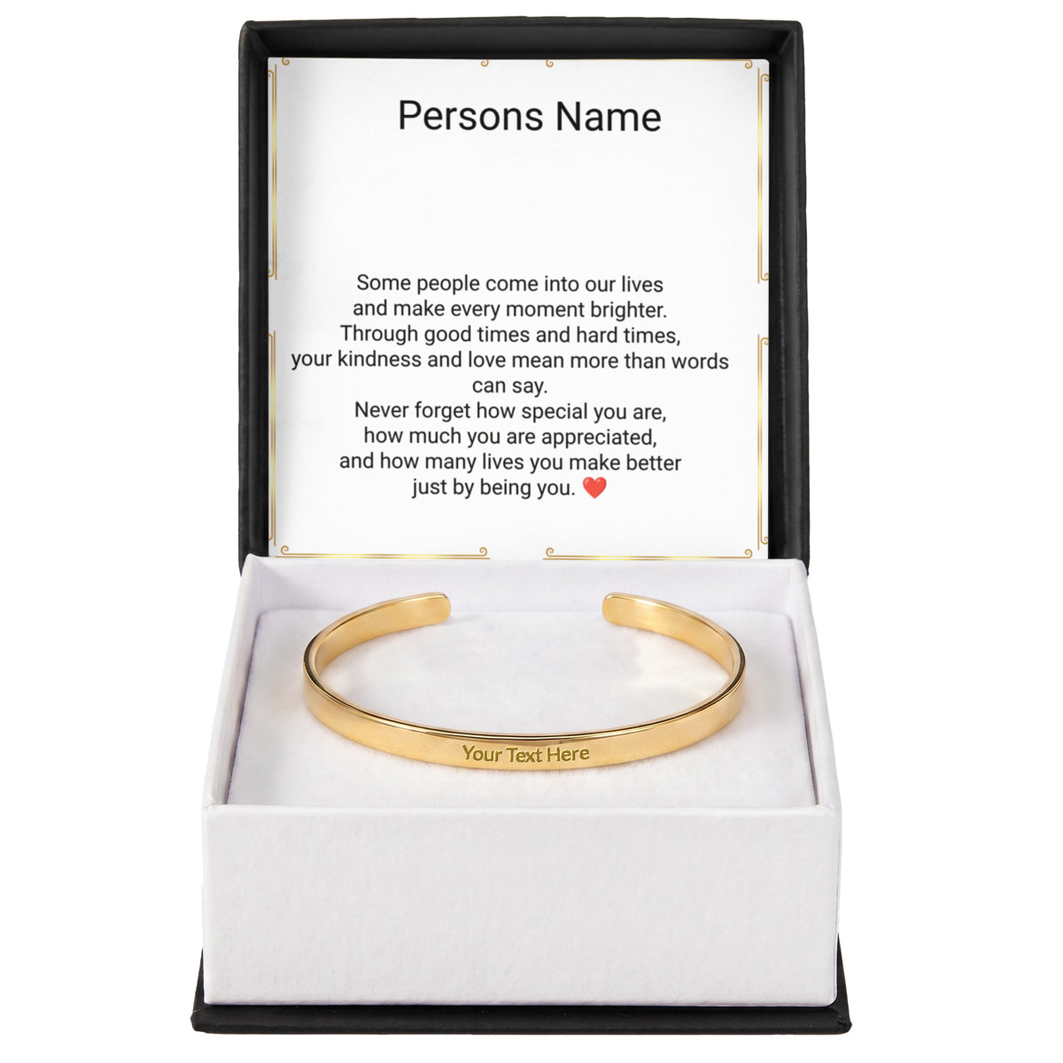 Unisex Engraved Cuff Bracelet – Loving Message on Both Sides
