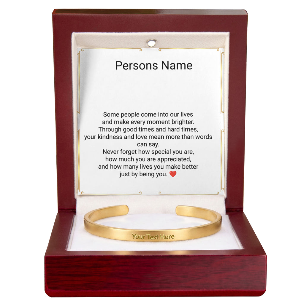 Unisex Engraved Cuff Bracelet – Loving Message on Both Sides
