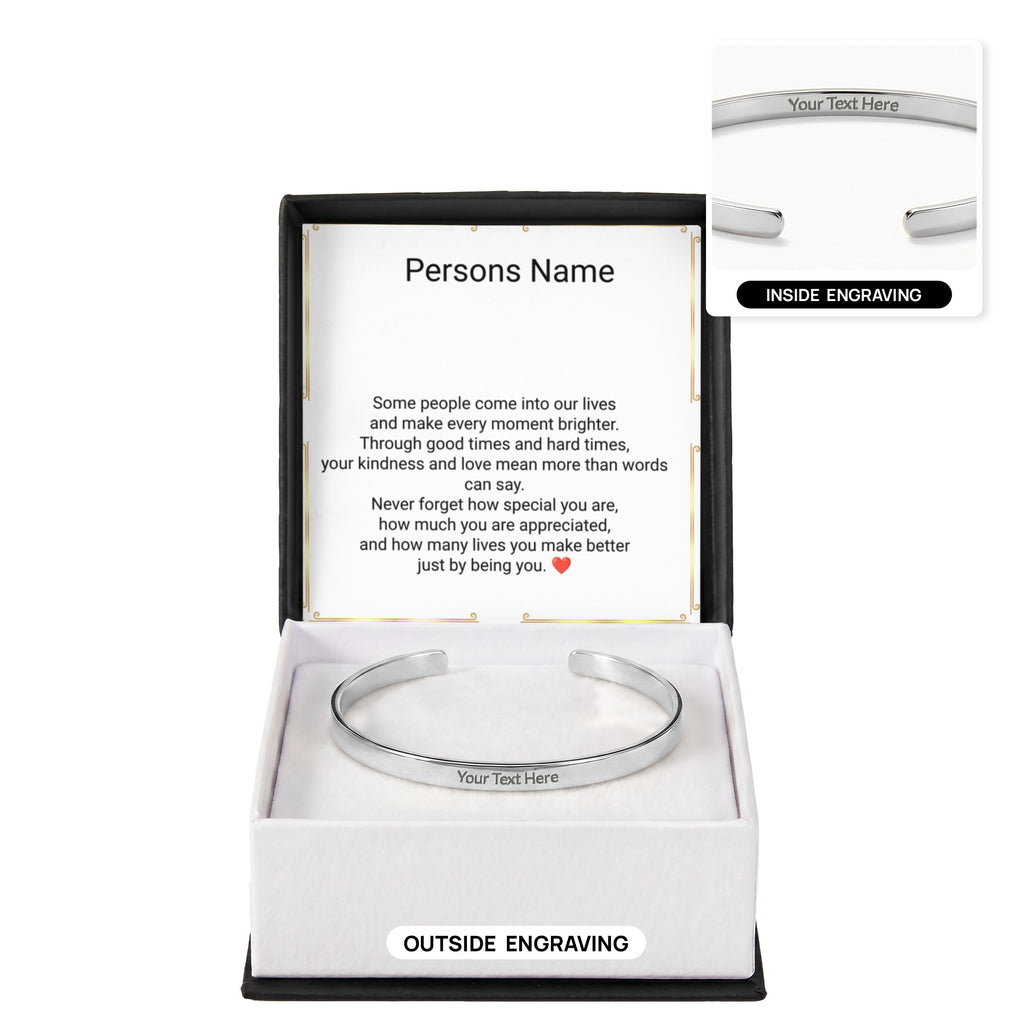 Unisex Engraved Cuff Bracelet – Loving Message on Both Sides