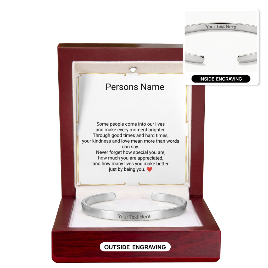 Unisex Engraved Cuff Bracelet – Loving Message on Both Sides