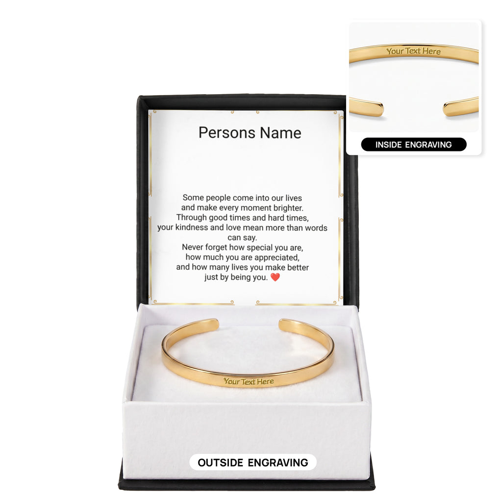 Unisex Engraved Cuff Bracelet – Loving Message on Both Sides