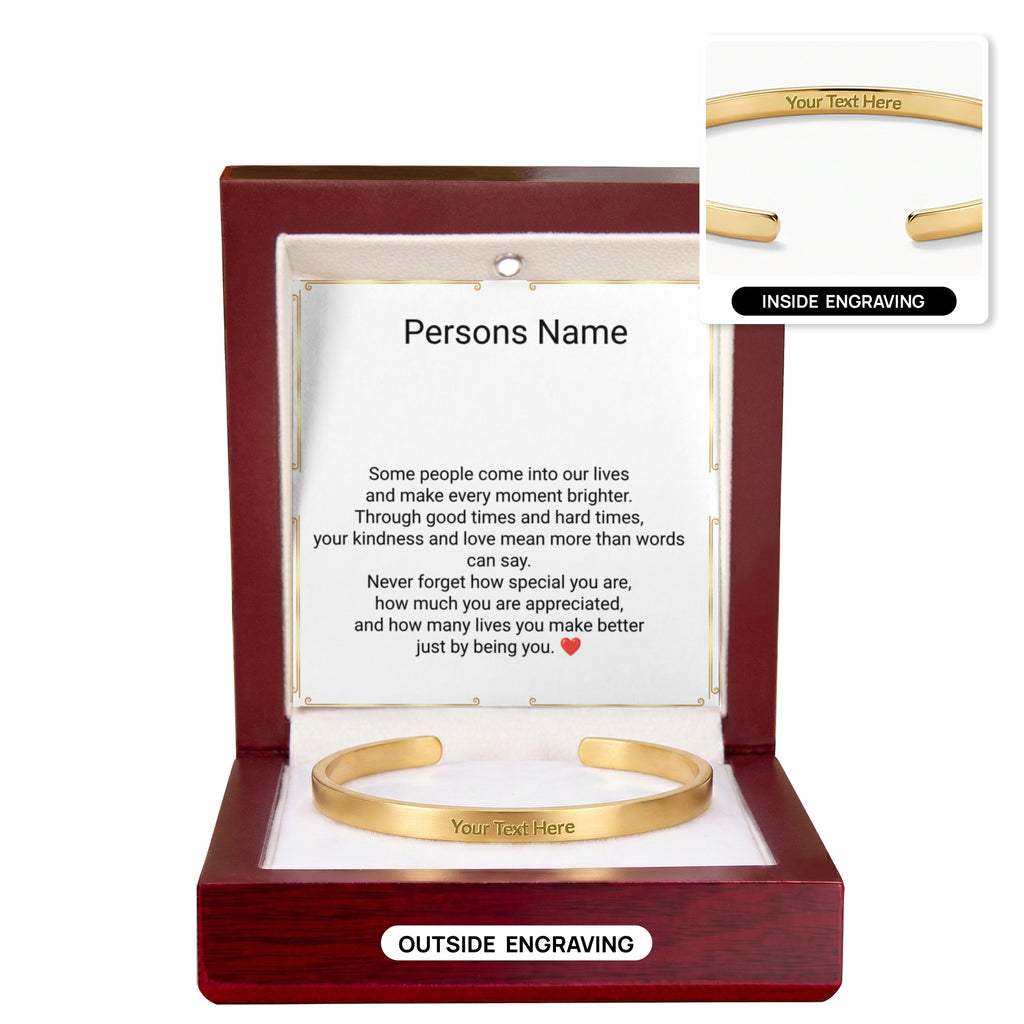 Unisex Engraved Cuff Bracelet – Loving Message on Both Sides