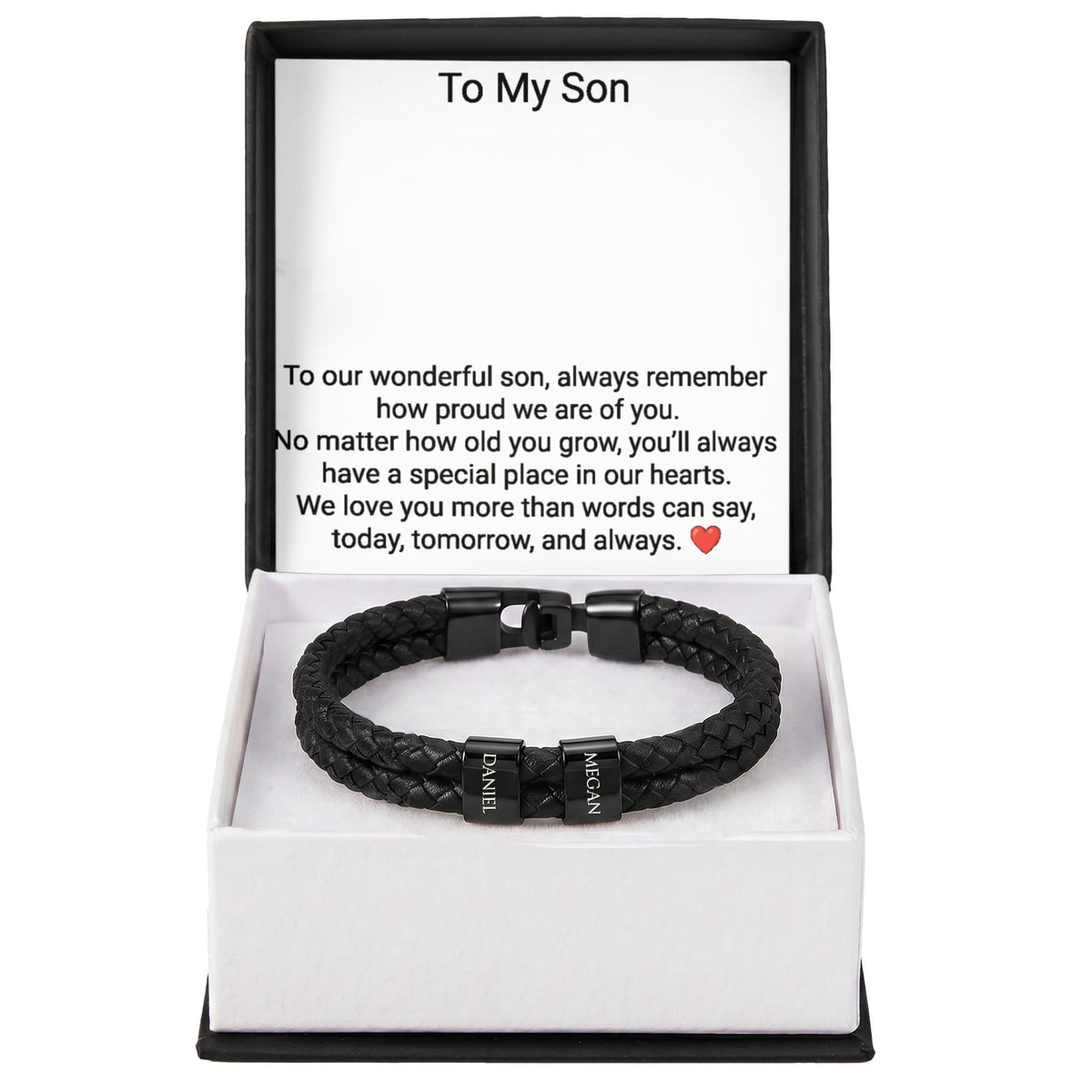Engraved Bracelet for Son – Personalised Gift from Mum or Dad