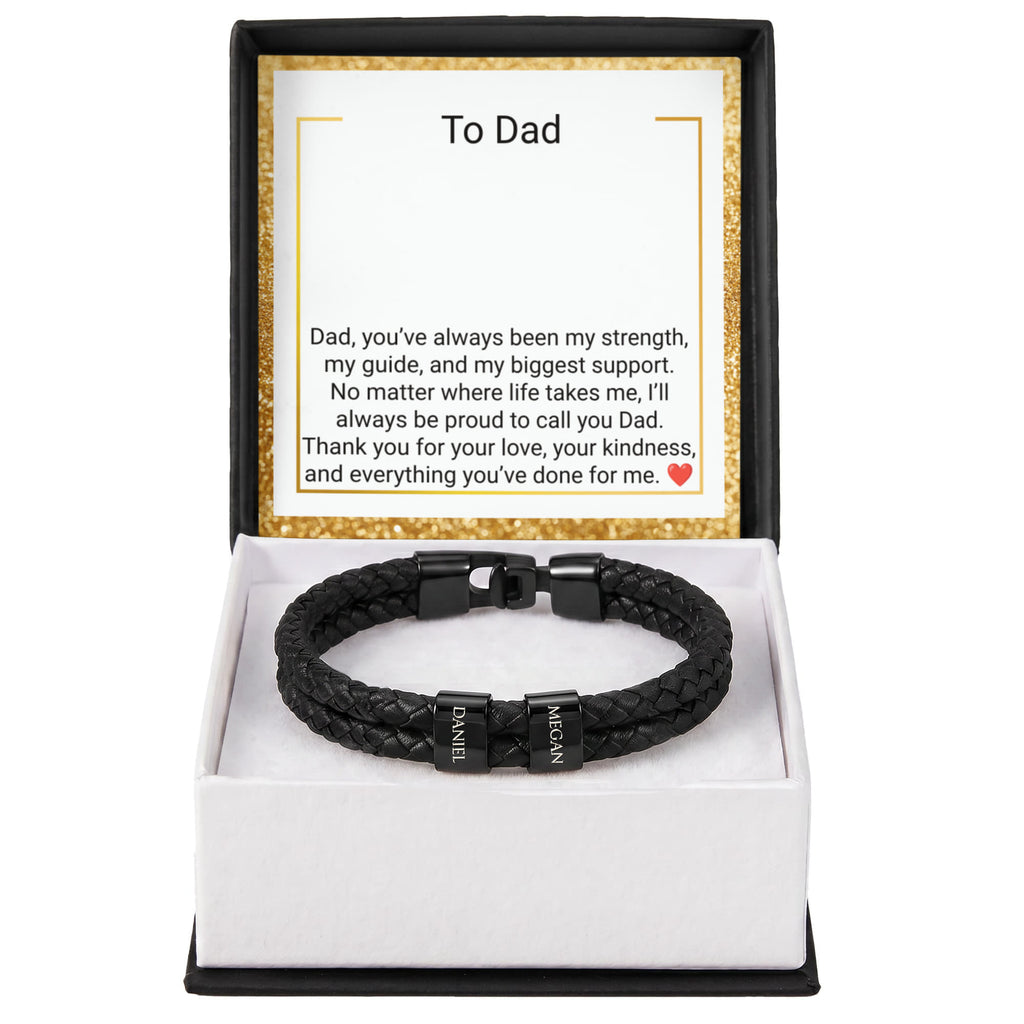 Engraved Bracelet for Dad – Personalised Gift from Daughter or Son