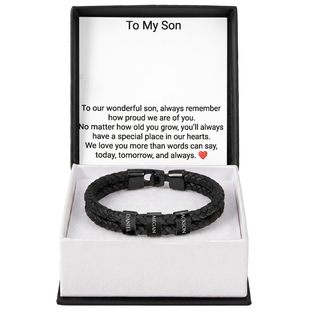 Engraved Bracelet for Son – Personalised Gift from Mum or Dad