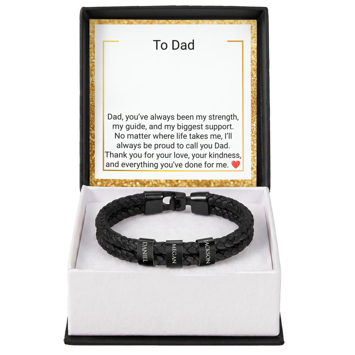 Engraved Bracelet for Dad – Personalised Gift from Daughter or Son