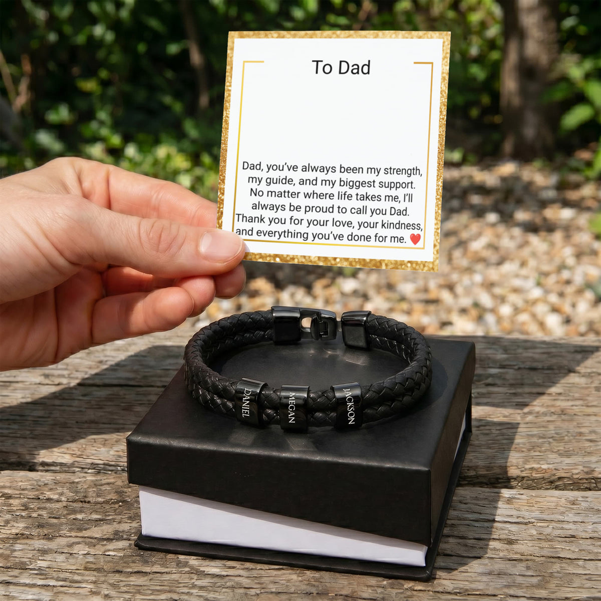 Engraved Bracelet for Dad – Personalised Gift from Daughter or Son