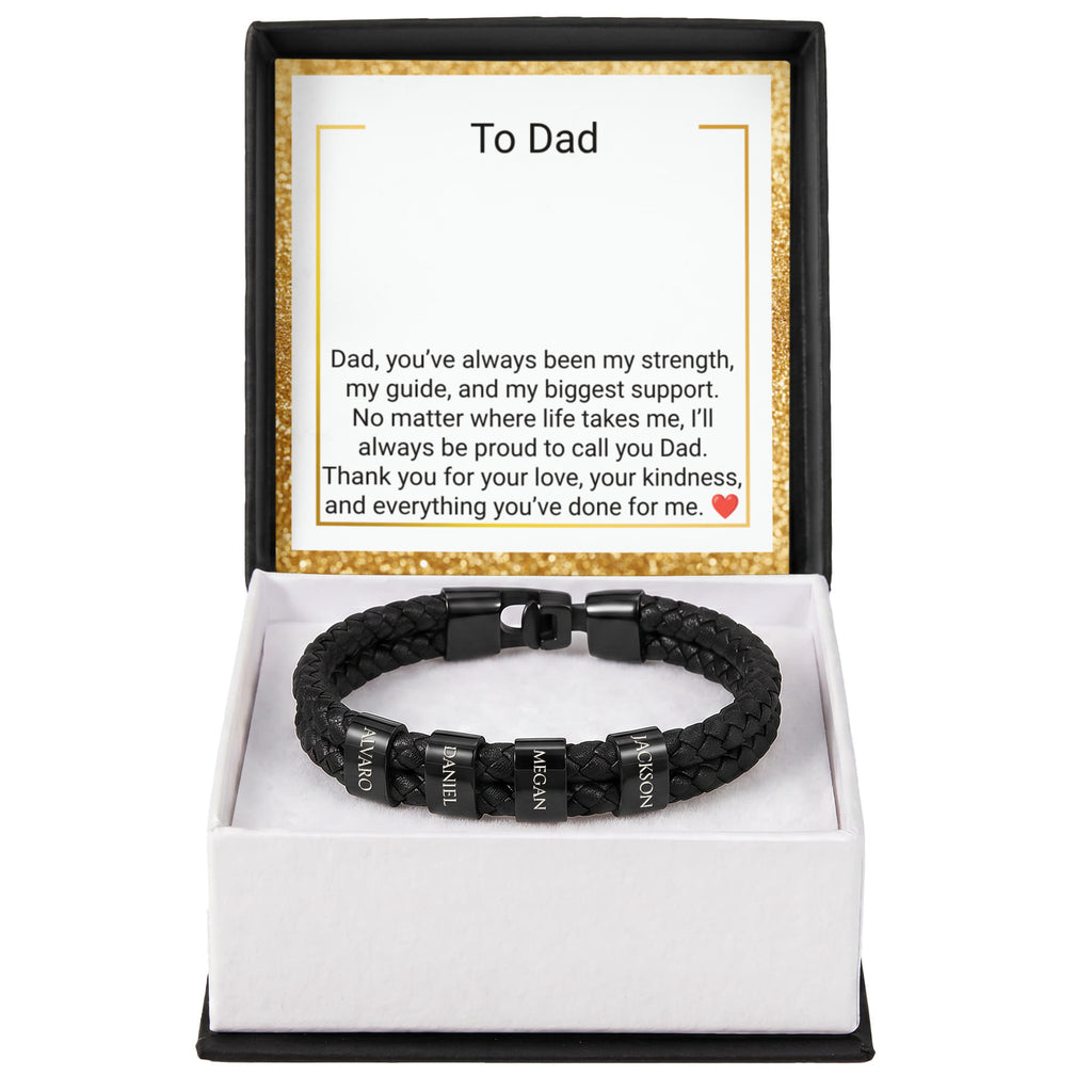 Engraved Bracelet for Dad – Personalised Gift from Daughter or Son