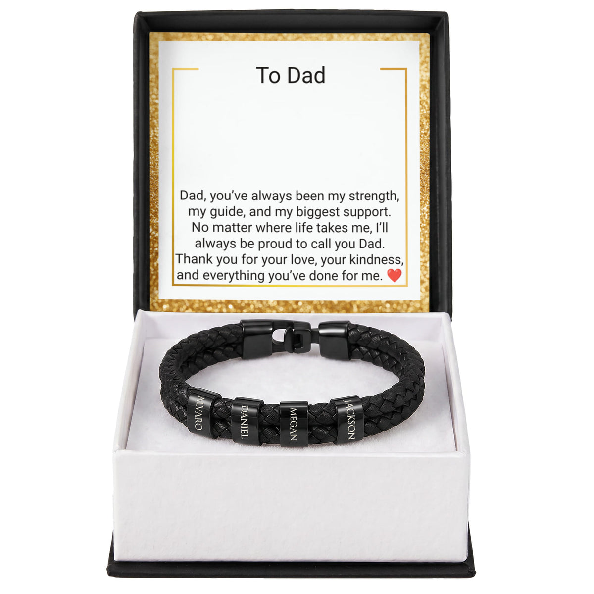 Engraved Bracelet for Dad – Personalised Gift from Daughter or Son