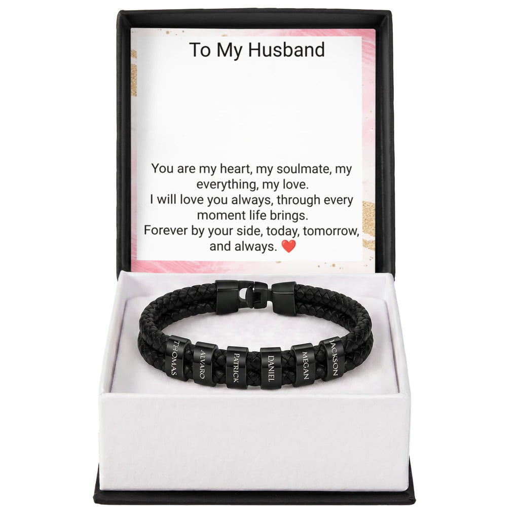 Engraved Bracelet for Husband – Personalised Romantic Gift for Him