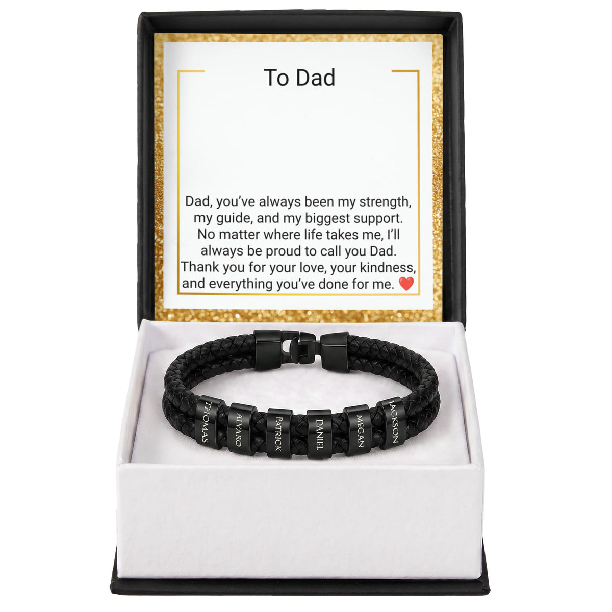 Engraved Bracelet for Dad – Personalised Gift from Daughter or Son