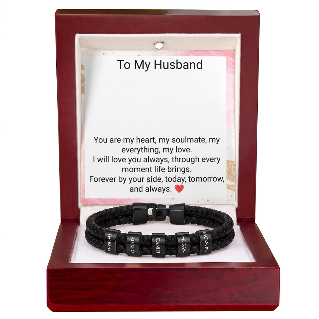 Engraved Bracelet for Husband – Personalised Romantic Gift for Him