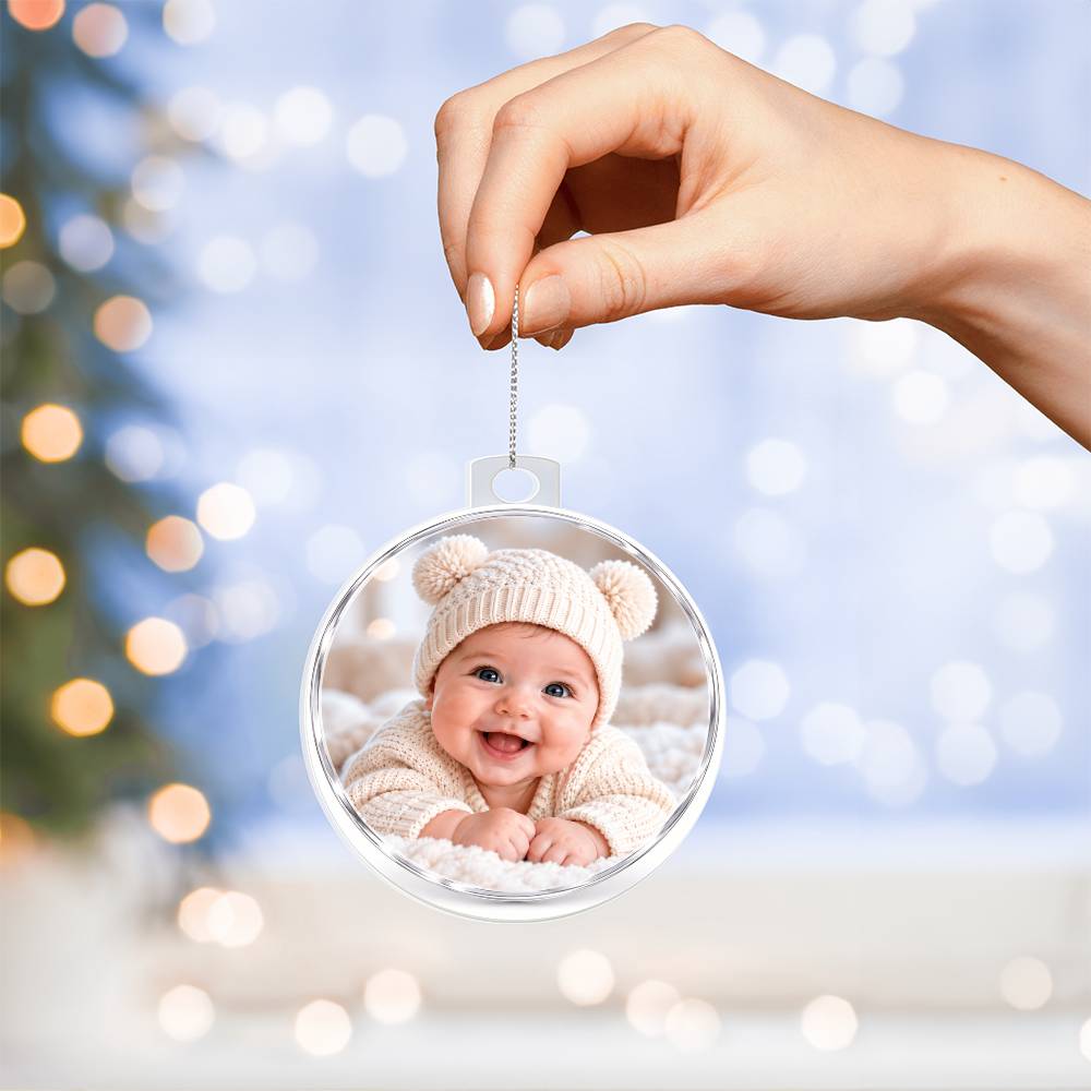 Personalised Double-Sided Acrylic Circle Plaque – Custom Photo Gift
