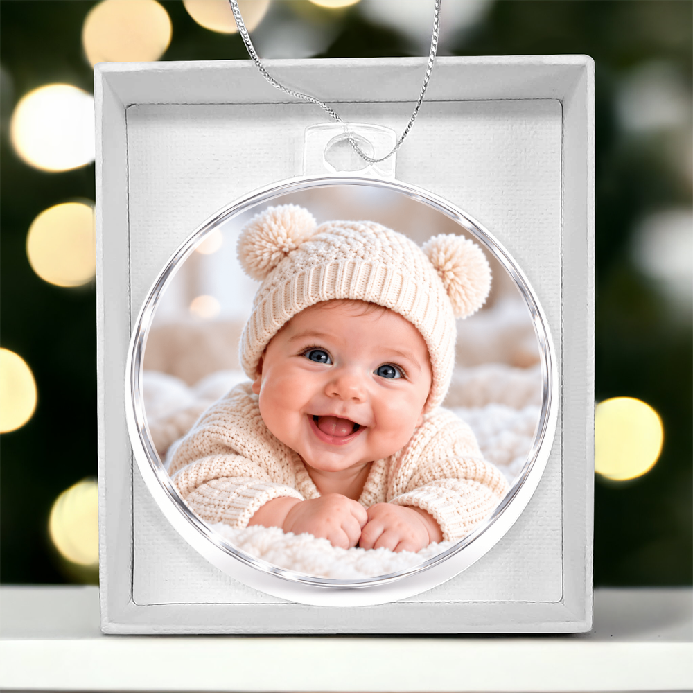 Personalised Double-Sided Acrylic Circle Plaque – Custom Photo Gift