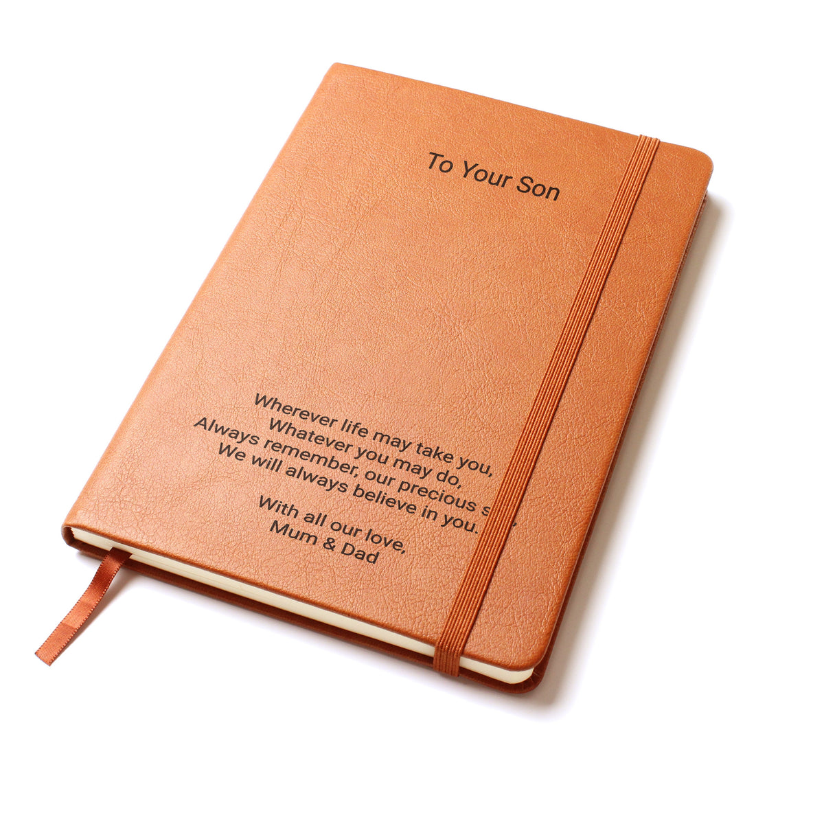 Personalised Engraved Leather Journal for Son | Meaningful Gift