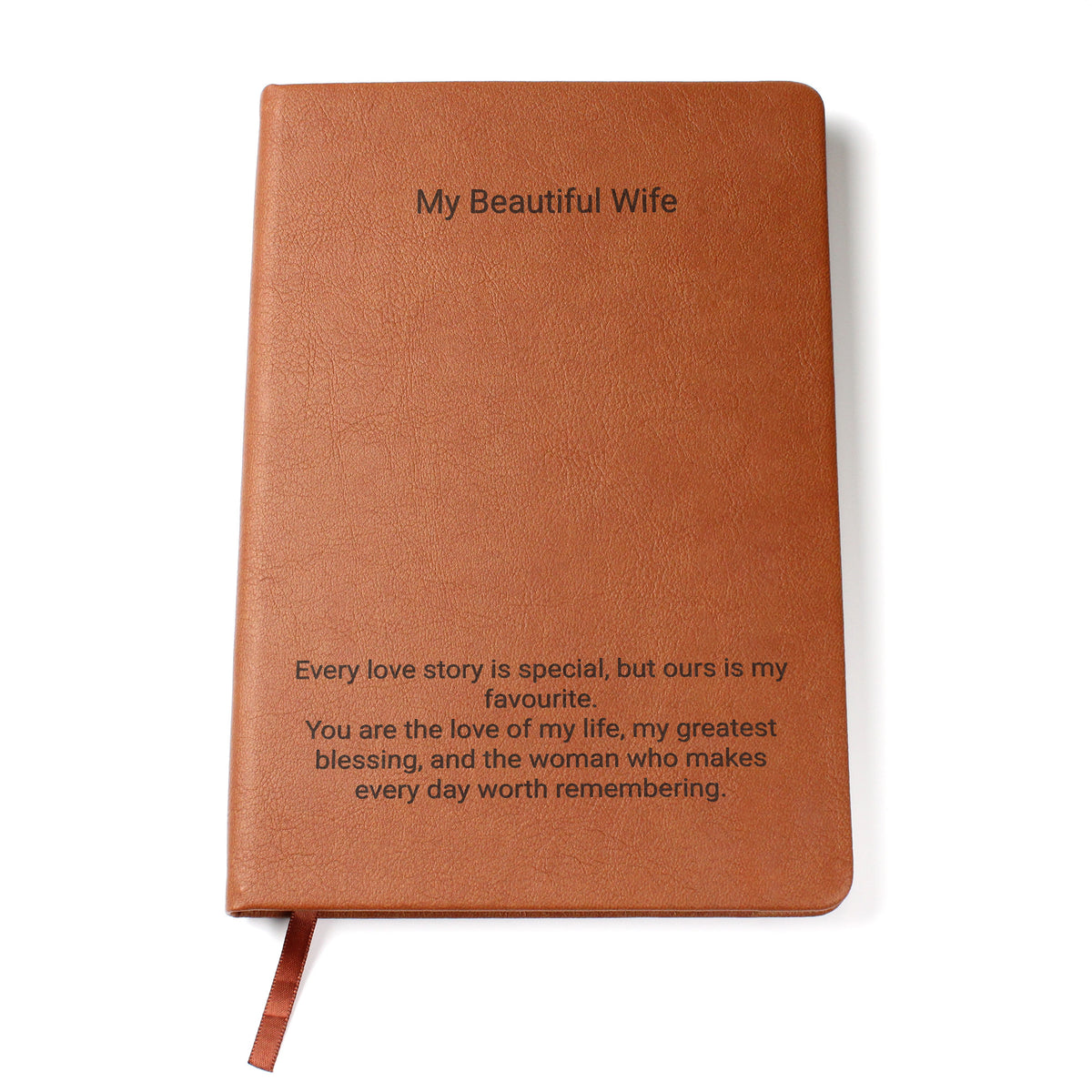 Wife Gift Engraved Leather Journal – Personalised Romantic Gift for Her
