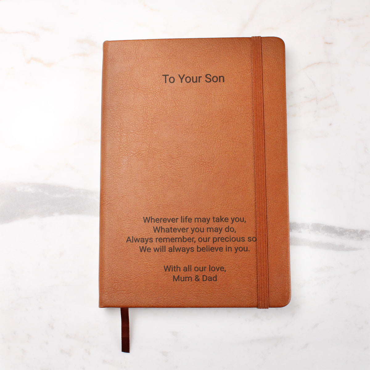 Personalised Engraved Leather Journal for Son | Meaningful Gift