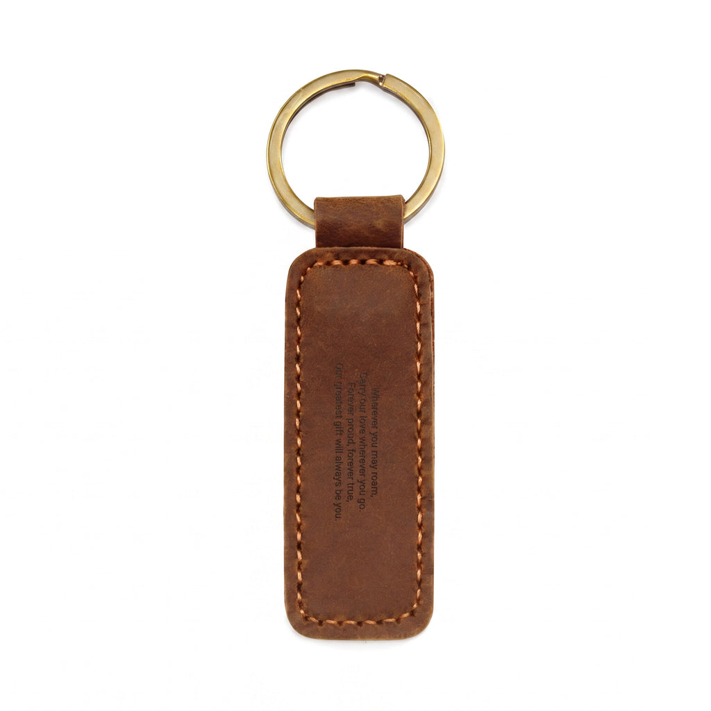 Personalised Engraved Leather Keychain for Son | Gift from Mum & Dad