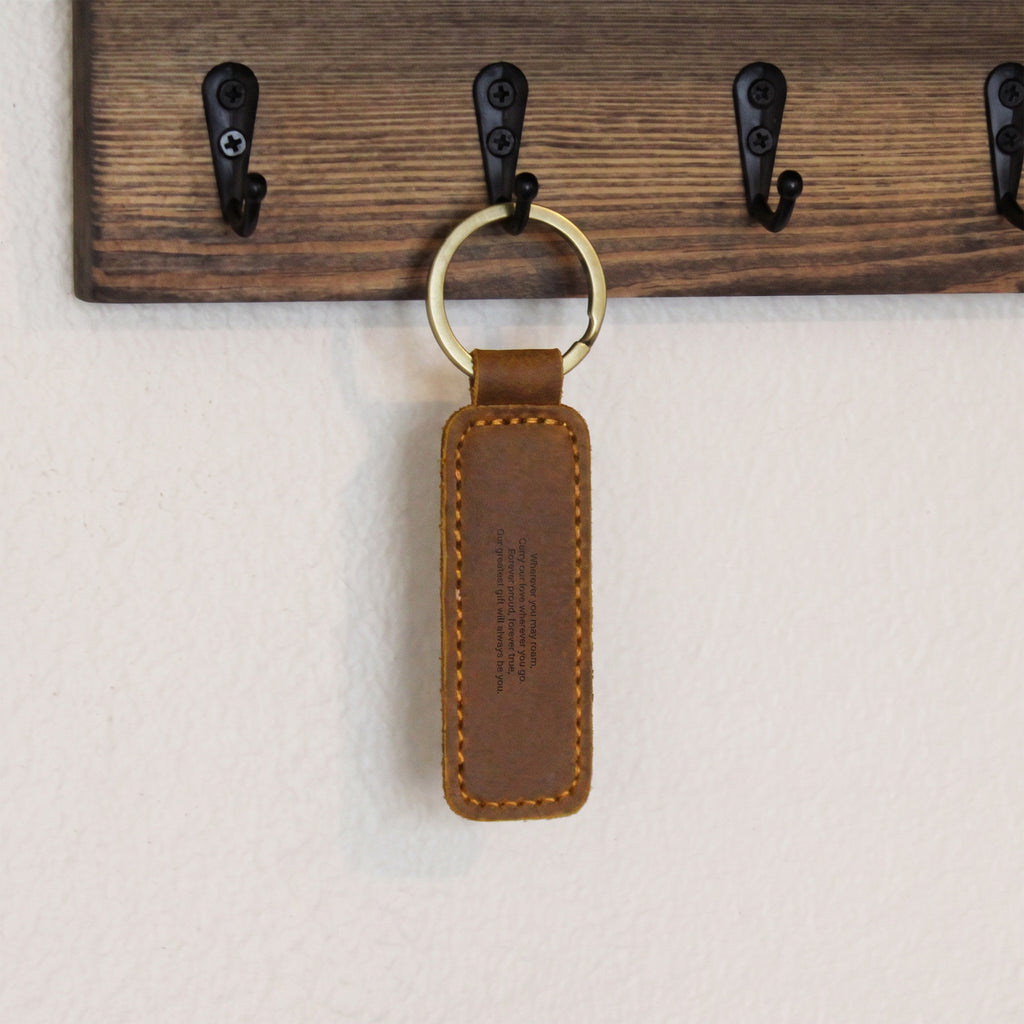 Personalised Engraved Leather Keychain for Son | Gift from Mum & Dad
